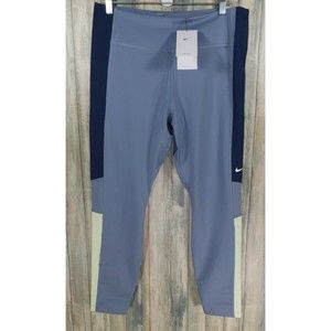 Nike One Women's Size XL Blue Dri Fit 7/8 Length Leggings NWT
